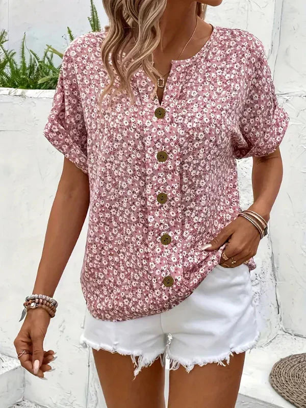 RACHEL | FLORAL BUTTON-UP BLOUSE