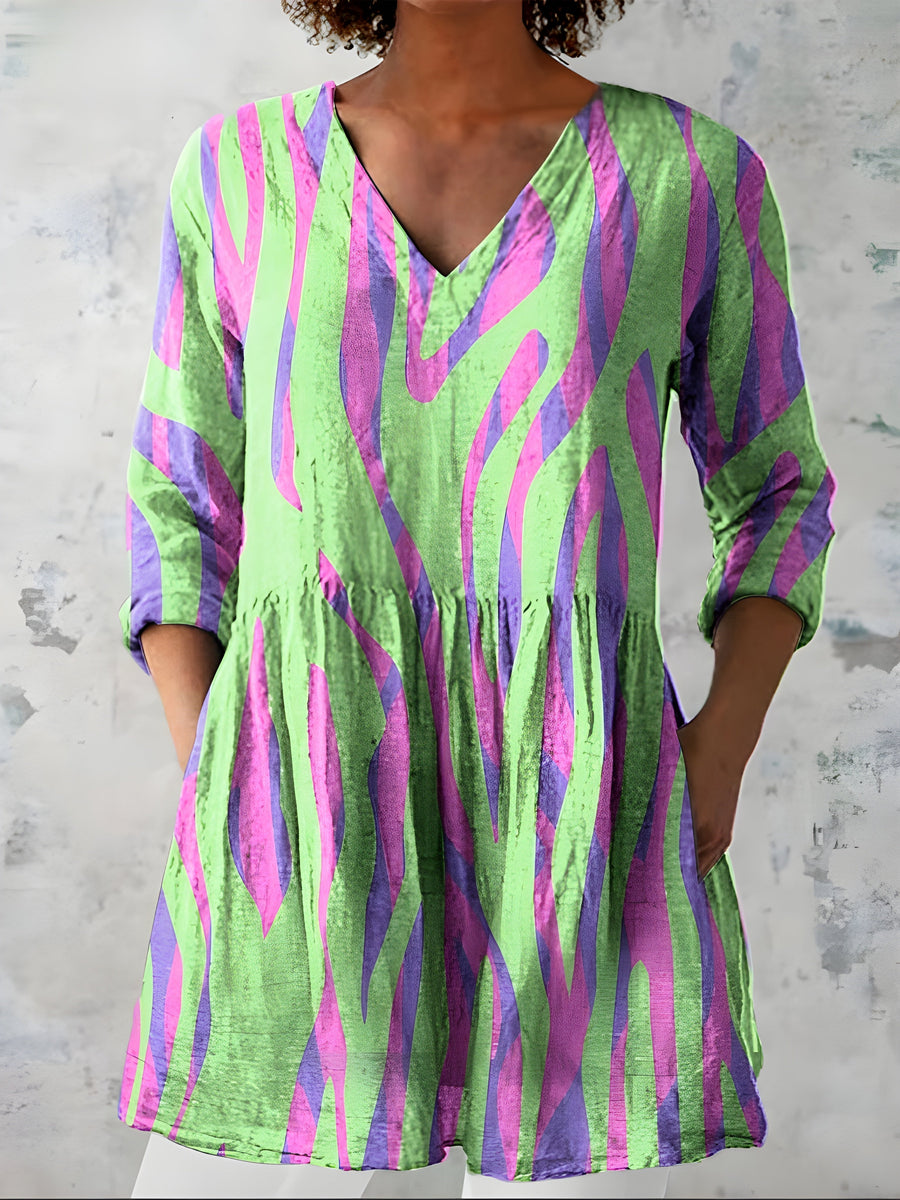BROOKE | LONG BLOUSE WITH V-NECK
