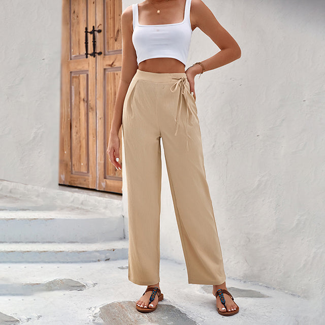 REMI | KNOT-DETAIL WIDE-LEG PANTS