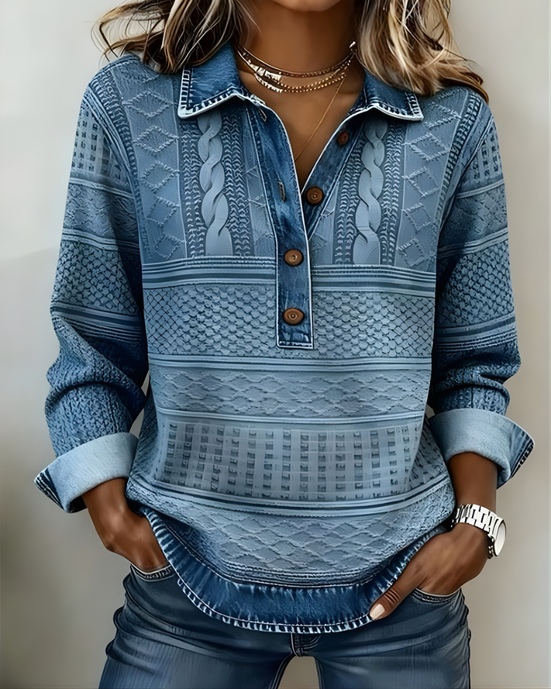 ISOBEL | HALF-BUTTON COLLARED SWEATSHIRT