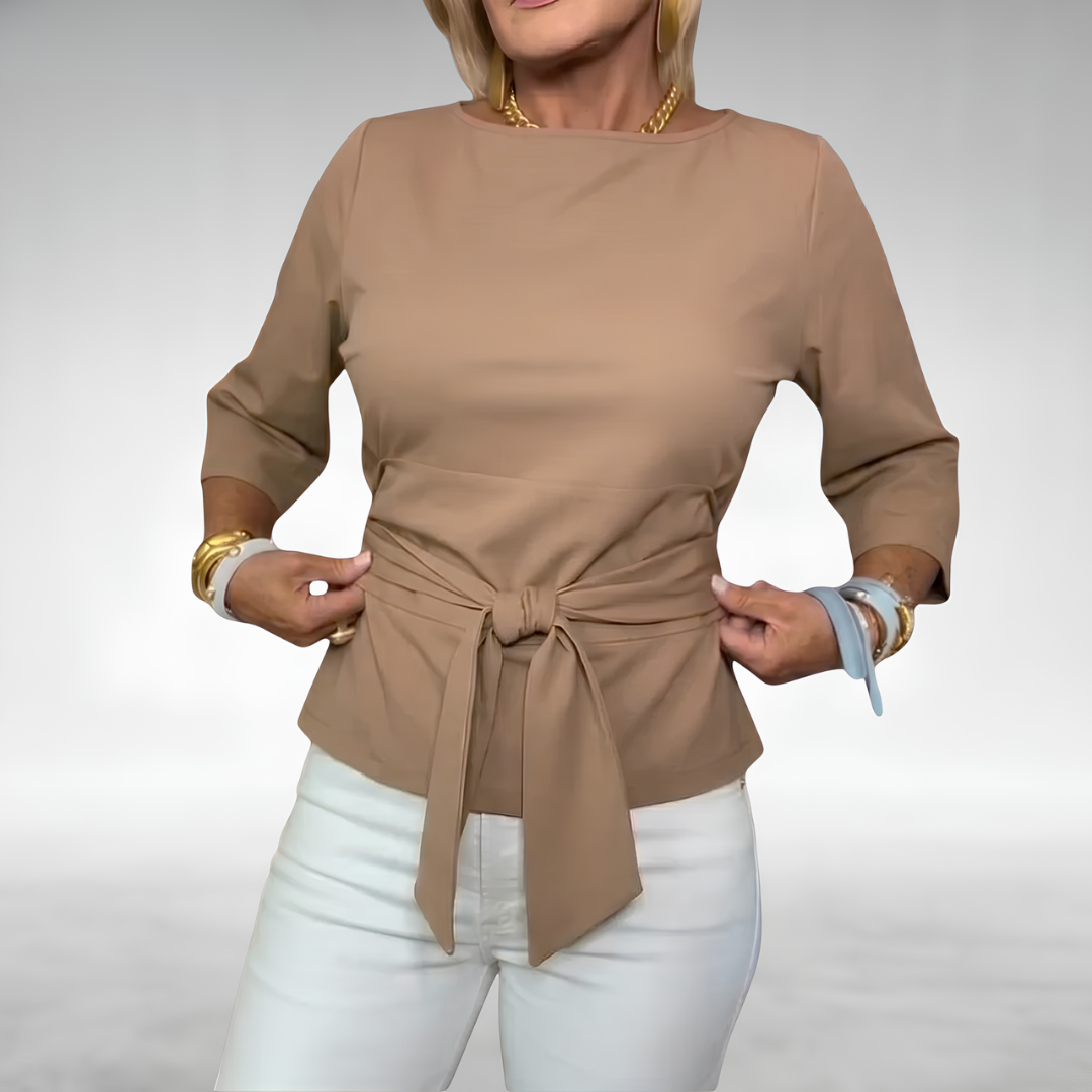 TIARNA | ELEGANT TIE-WAIST BLOUSE