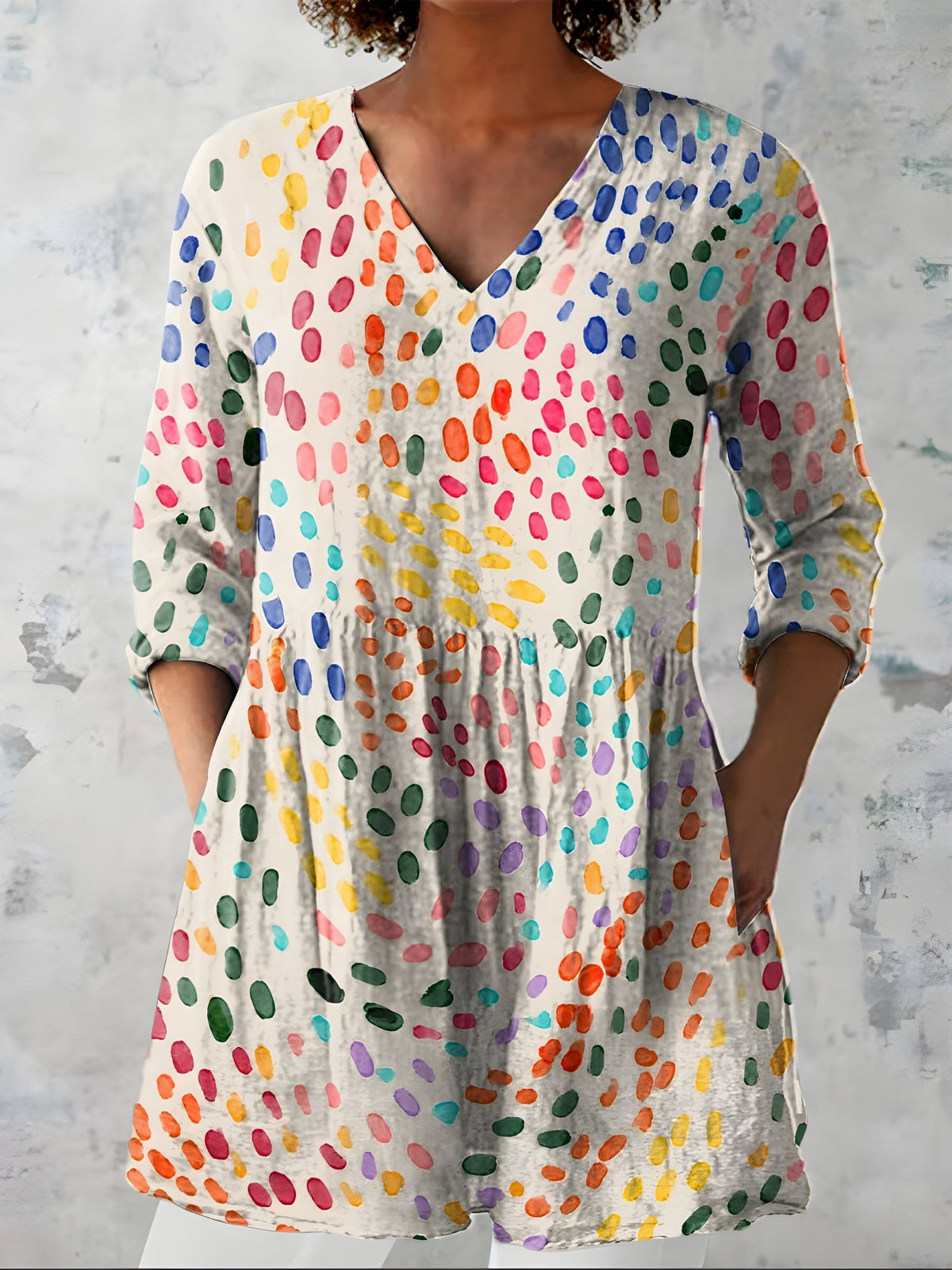 BRONTE | LONG BLOUSE WITH V-NECK