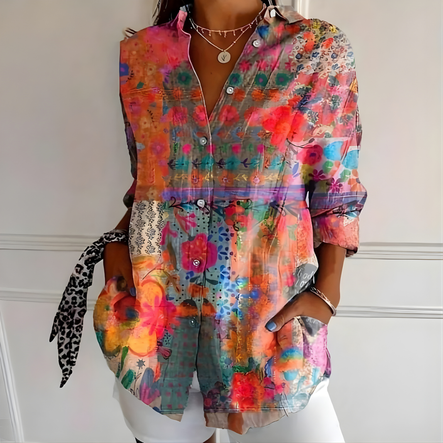 BETHANY | COLORFUL PATTERN BLOUSE