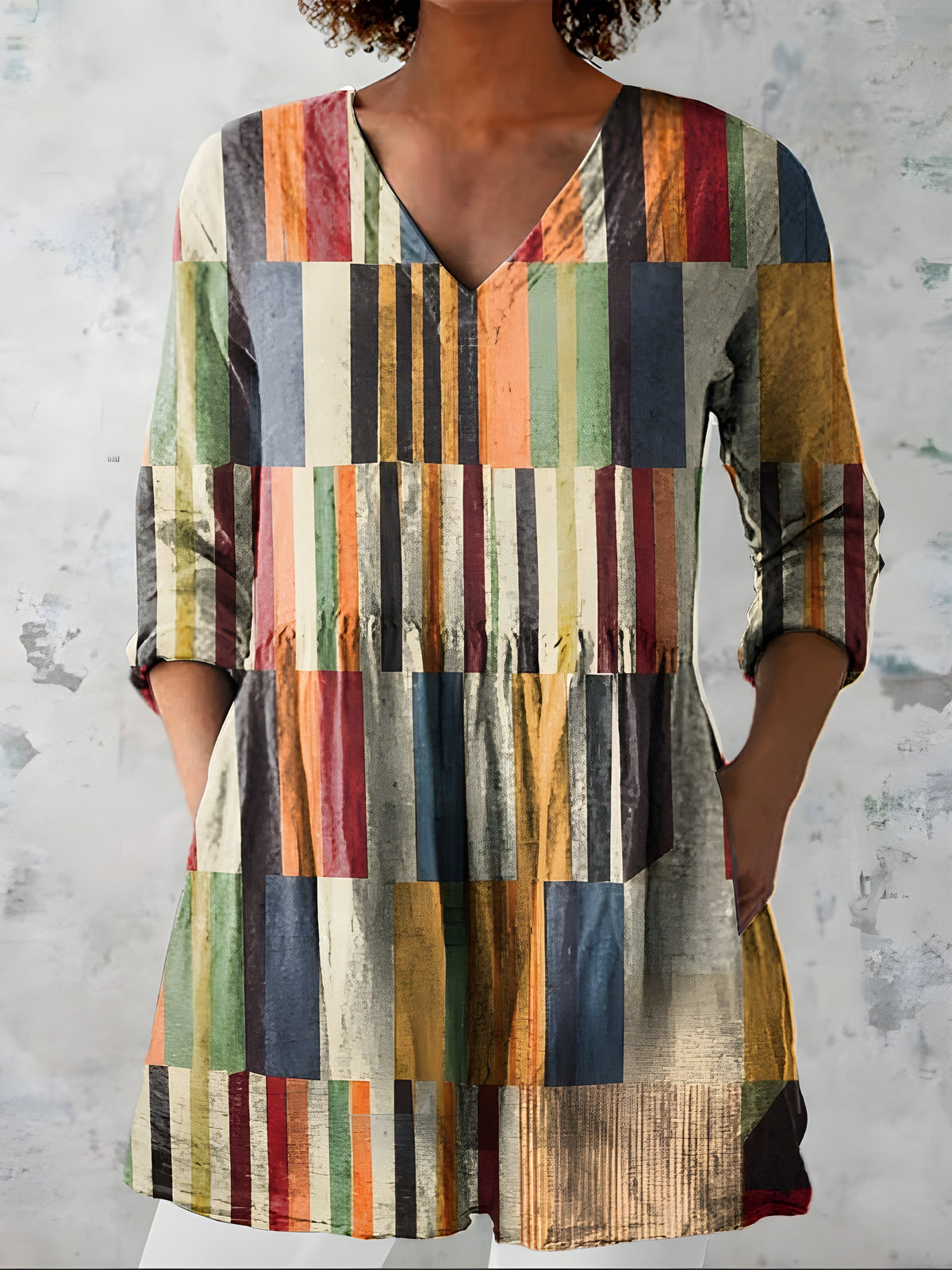 MEGAN | LONG BLOUSE WITH V-NECK