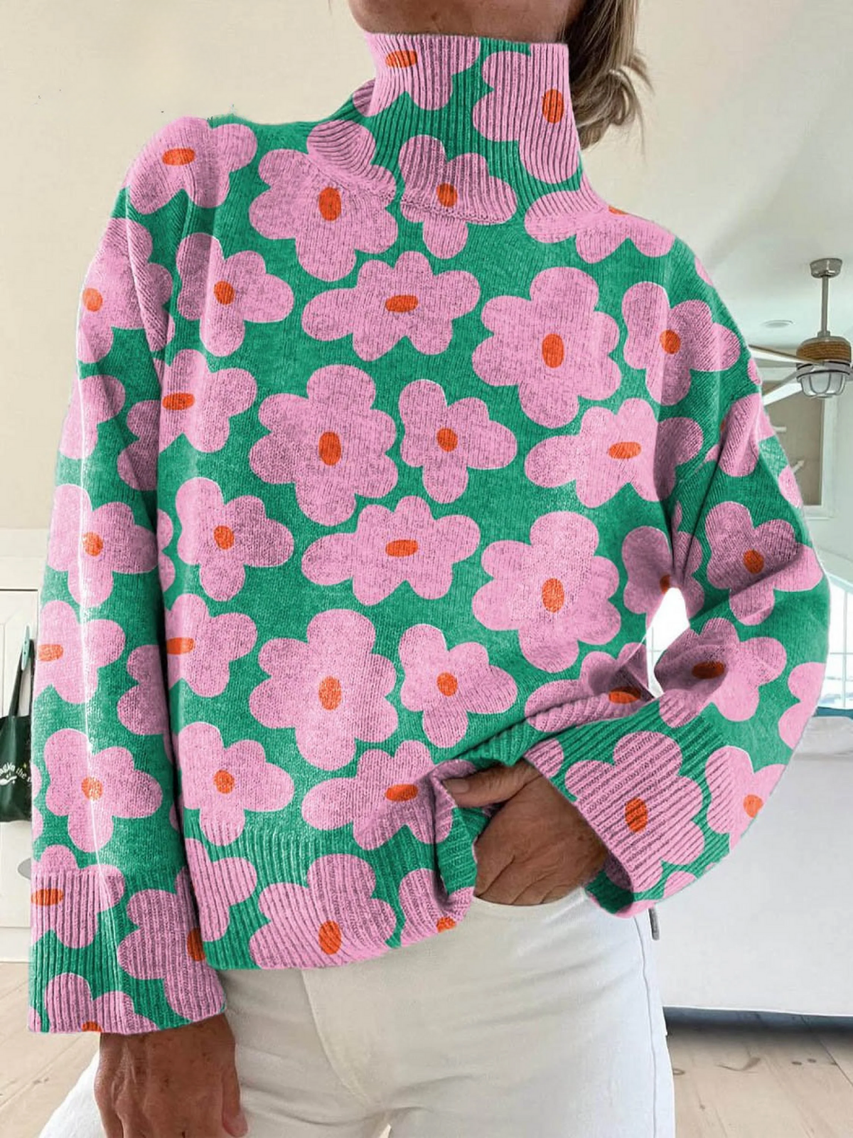 ADELE | FLORAL KNIT SWEATER