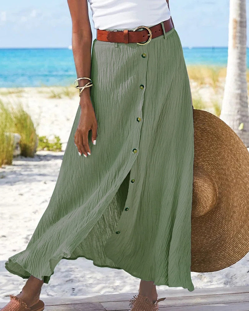 HARRIETTE | FLOWING BUTTON SKIRT