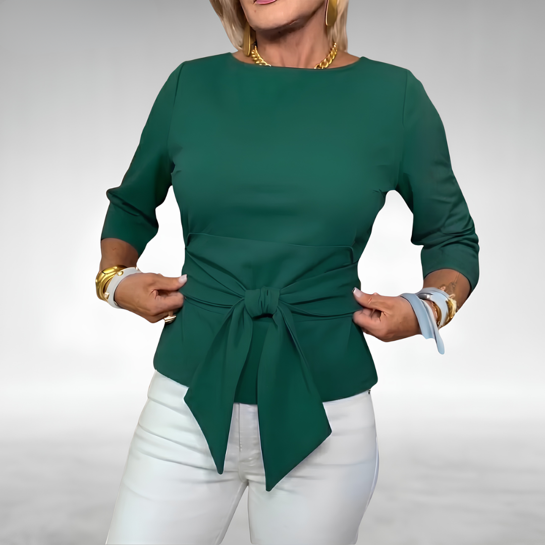 TIARNA | ELEGANT TIE-WAIST BLOUSE