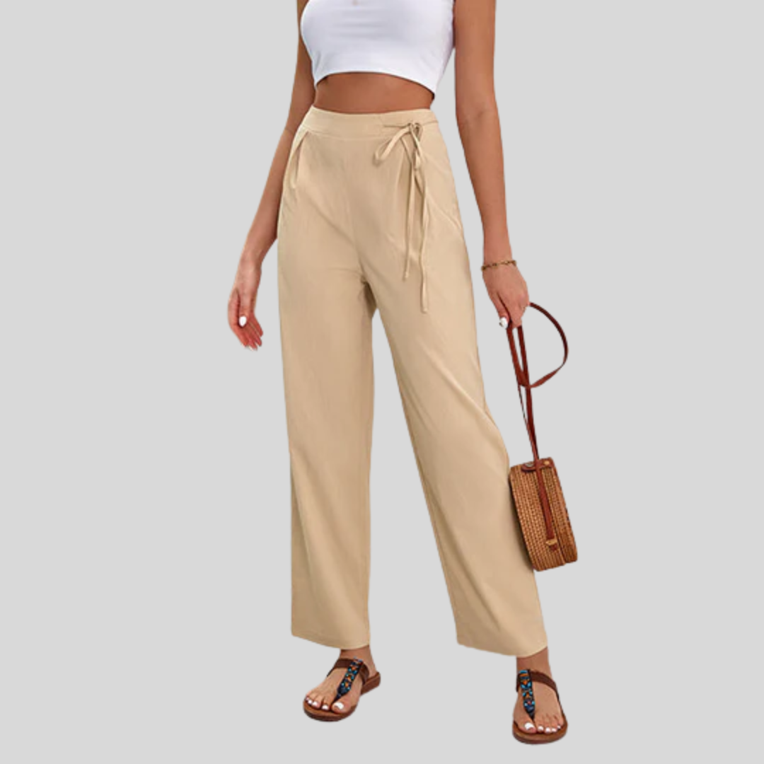 REMI | KNOT-DETAIL WIDE-LEG PANTS