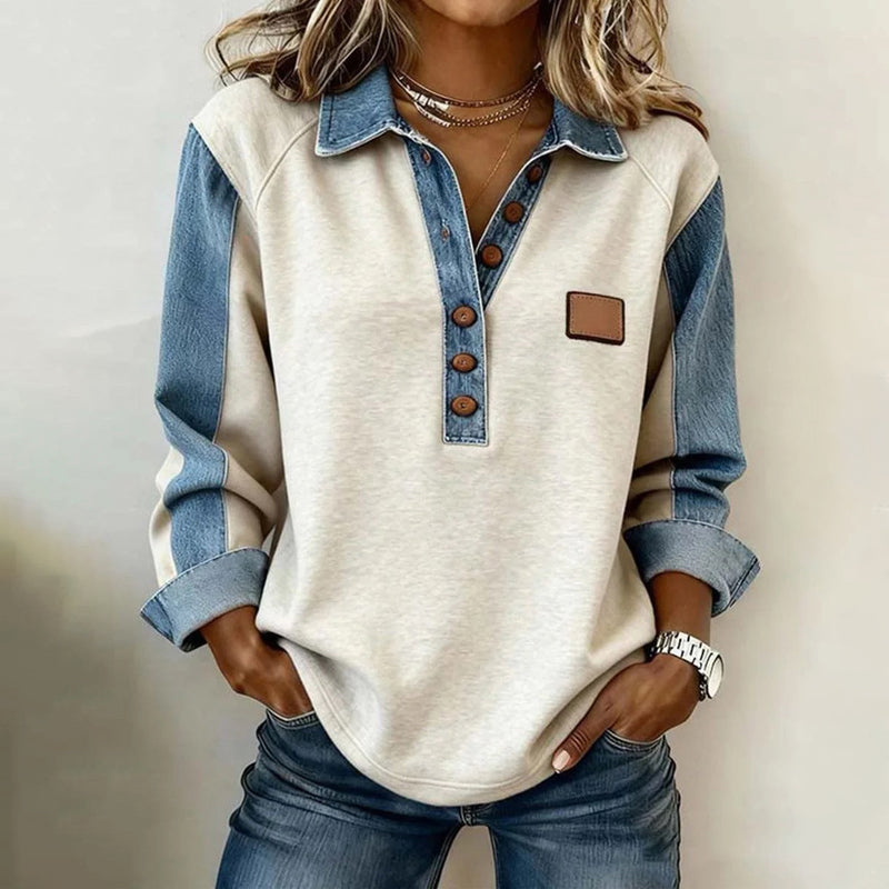 GABRIELLE | VINTAGE BUTTONED SWEATSHIRT