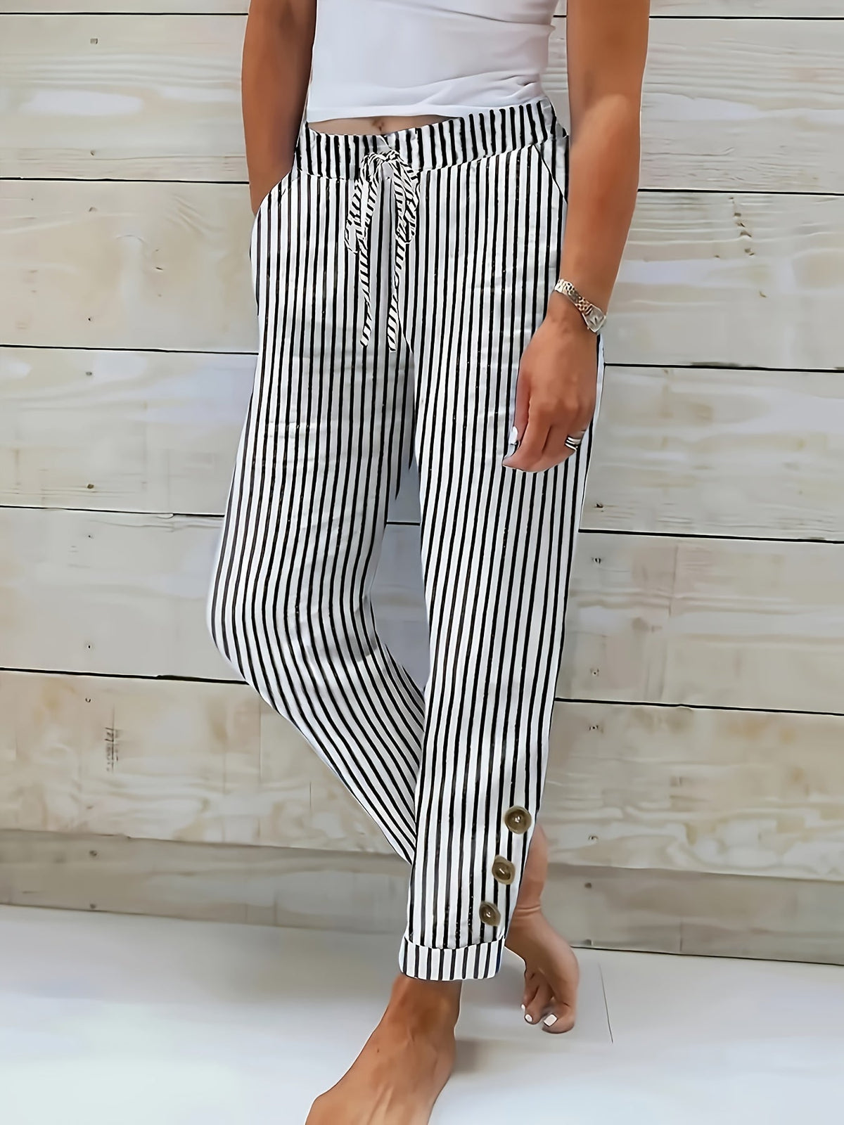 WILLOW | BLACK STRIPED PANTS