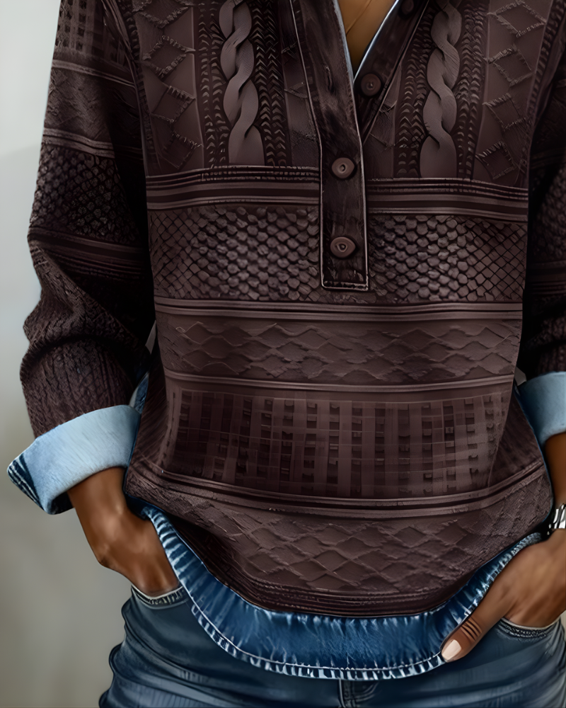 ISOBEL | HALF-BUTTON COLLARED SWEATSHIRT
