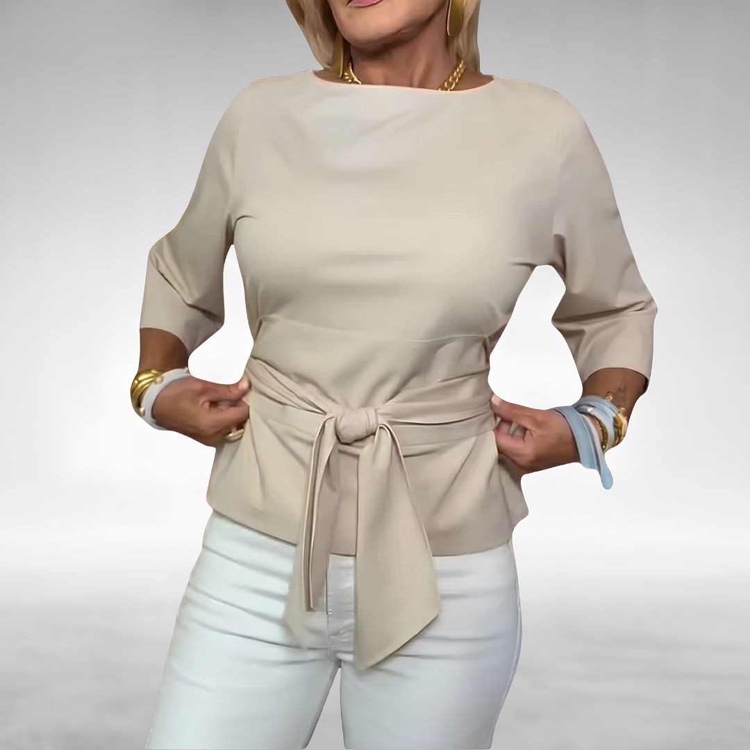 TIARNA | ELEGANT TIE-WAIST BLOUSE