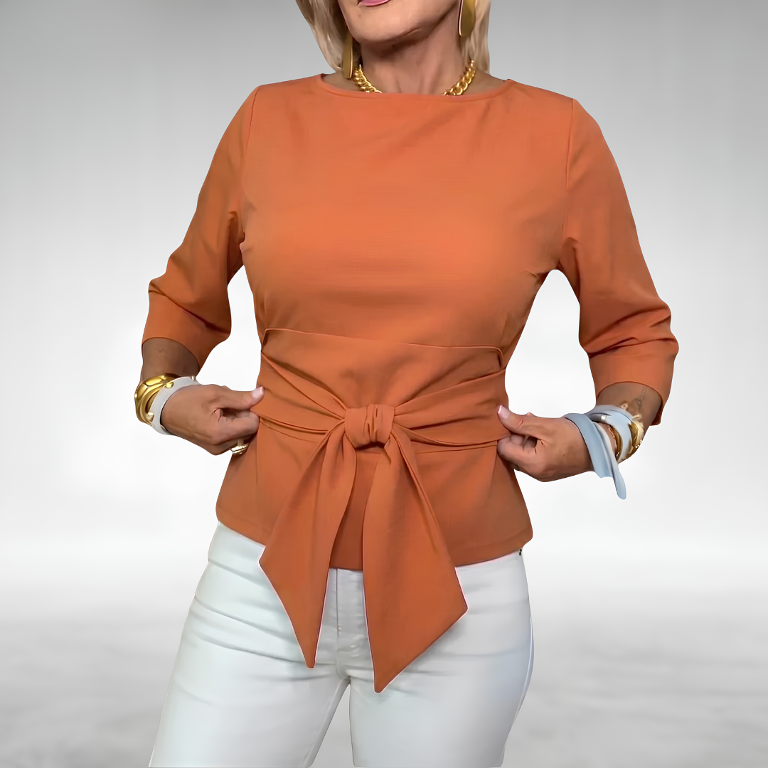 TIARNA | ELEGANT TIE-WAIST BLOUSE