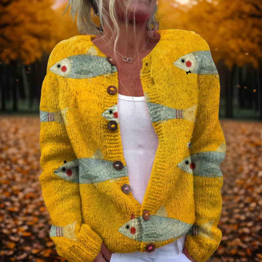 JACQUELINE | SARDINES ART CARDIGAN