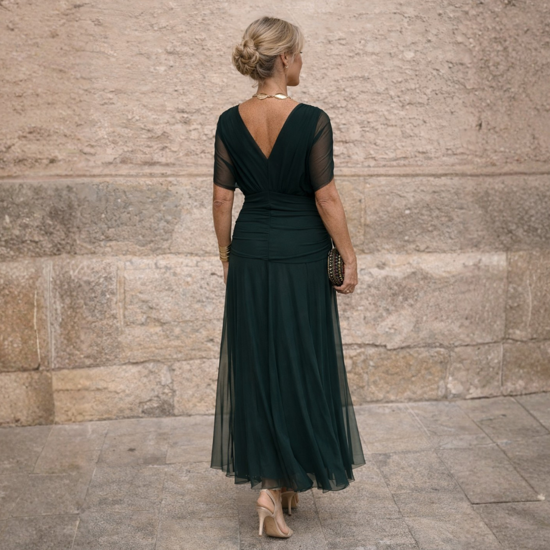 MIKAELA | TUMMY FLATTERING OFF SHOULDER MAXI DRESS