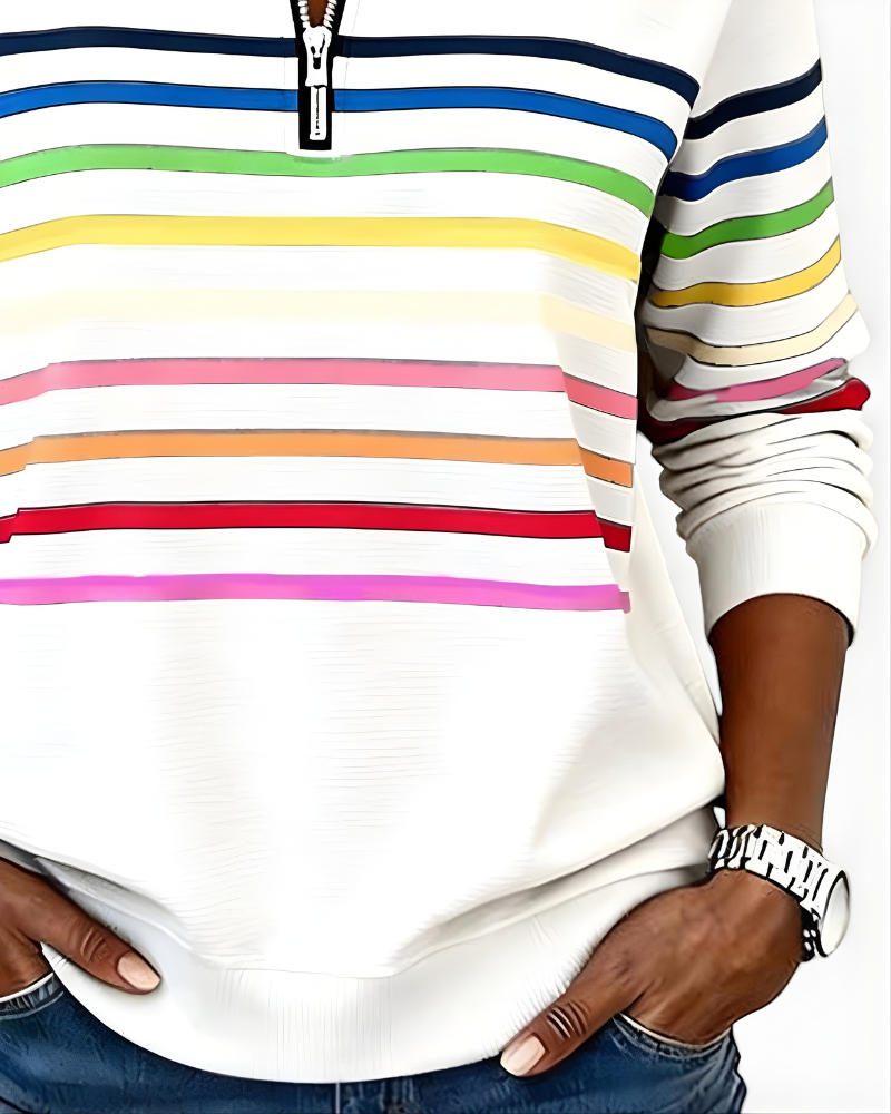 GRACIE | STRIPED ZIP HOODIE