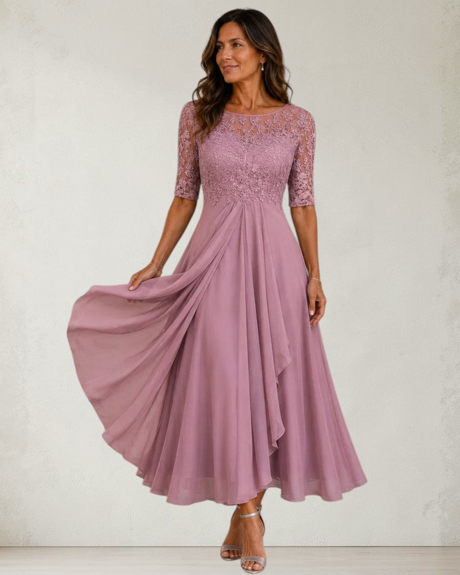 ABELLA | LACE AND CHIFFON DRESS