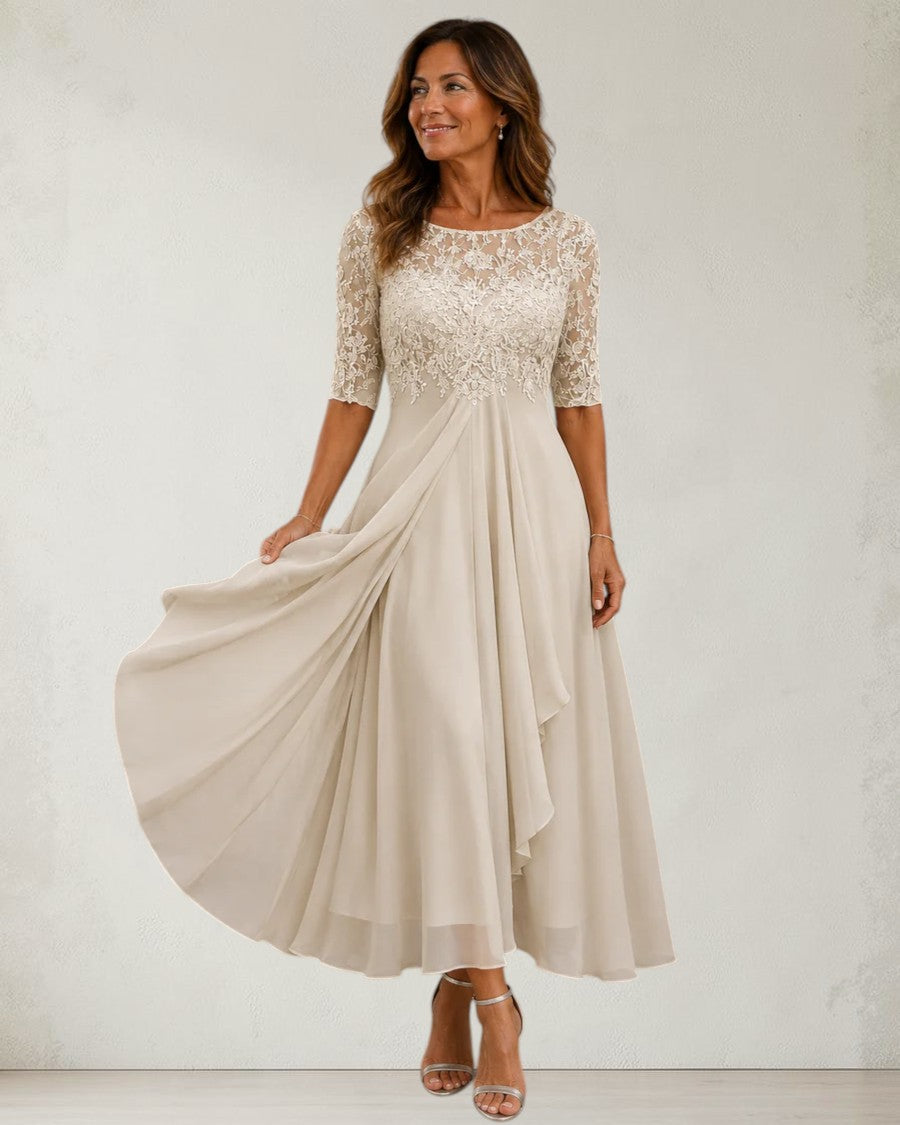 ABELLA | LACE AND CHIFFON DRESS