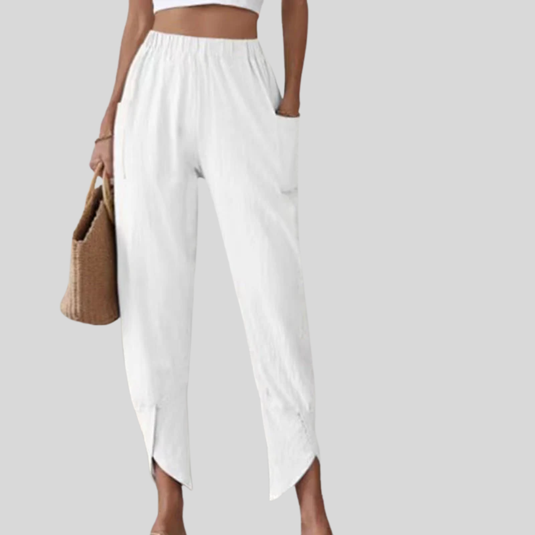 ELLA | SLIT-HEM TAPERED PANTS