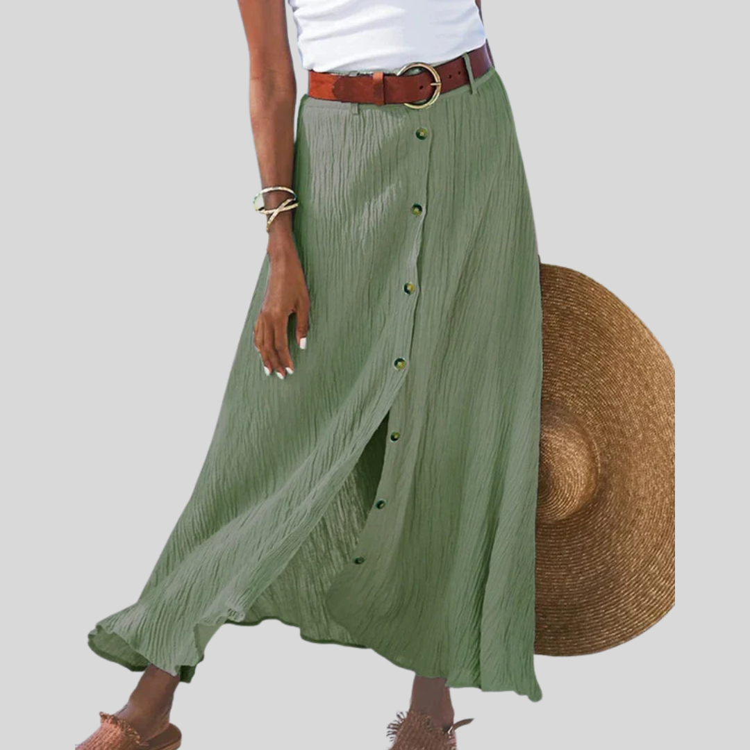 HARRIETTE | FLOWING BUTTON SKIRT