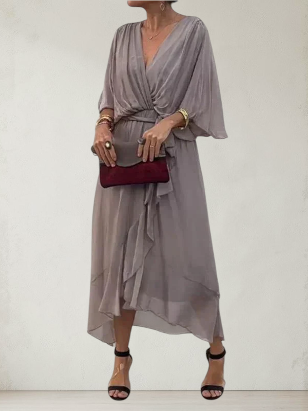 MONICA | V-NECK CHIFFON DRESS