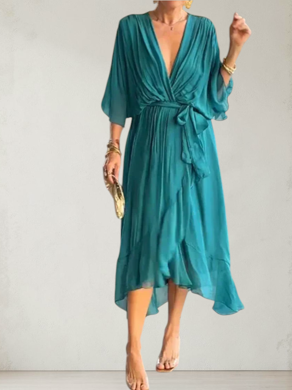 MONICA | V-NECK CHIFFON DRESS