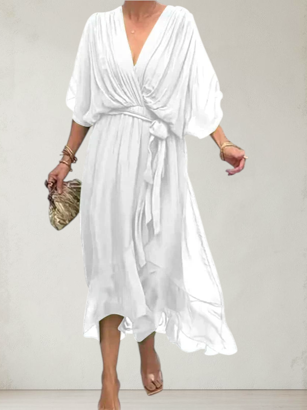 MONICA | V-NECK CHIFFON DRESS