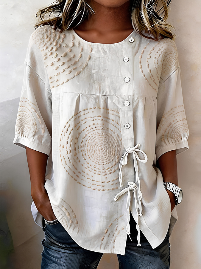 ALANA | EMBROIDERED CASUAL TOP