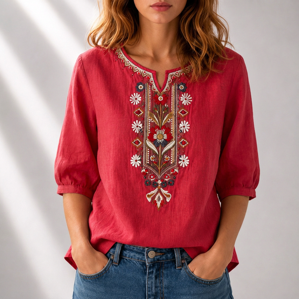 BELLA | FLORAL EMBROIDERED BLOUSE