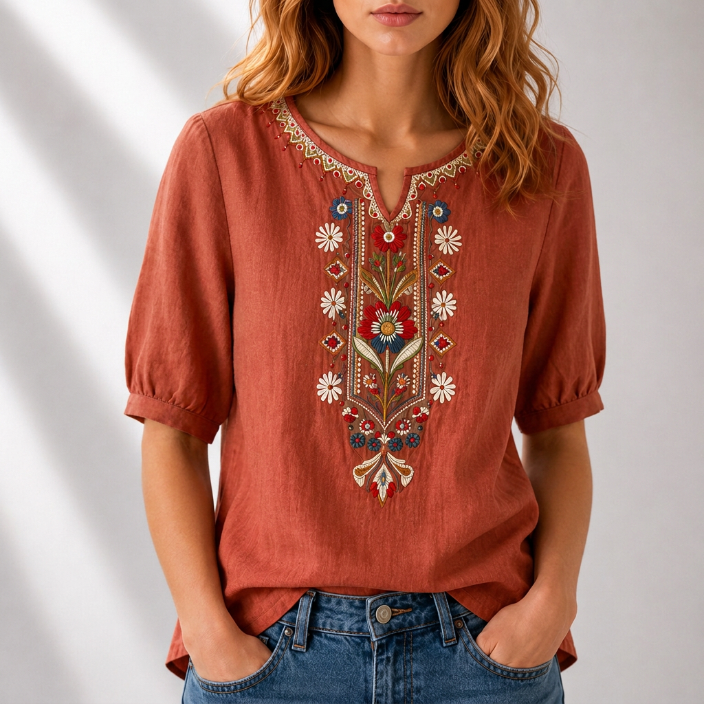 BELLA | FLORAL EMBROIDERED BLOUSE