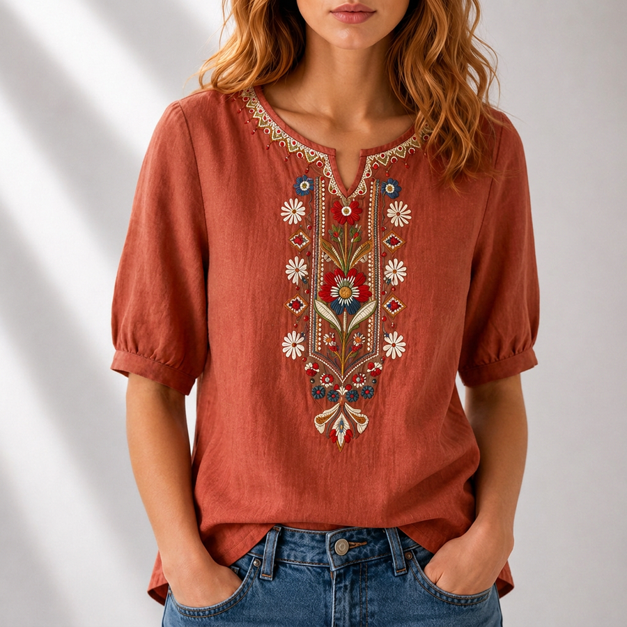 BELLA | FLORAL EMBROIDERED BLOUSE