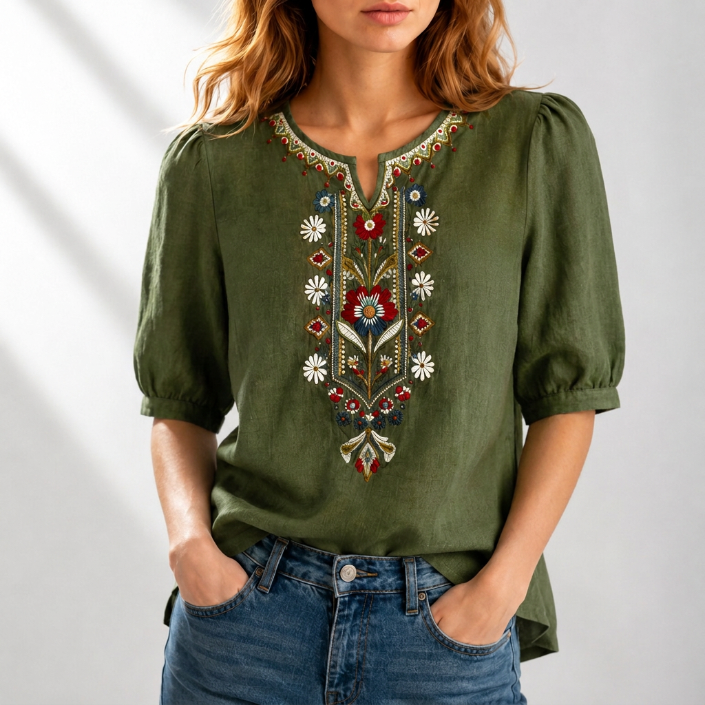 BELLA | FLORAL EMBROIDERED BLOUSE