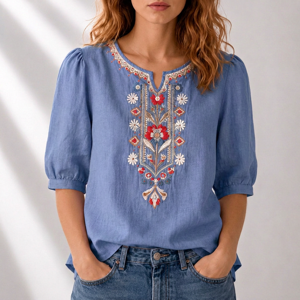 BELLA | FLORAL EMBROIDERED BLOUSE