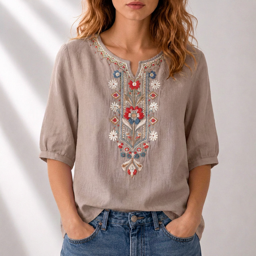 BELLA | FLORAL EMBROIDERED BLOUSE