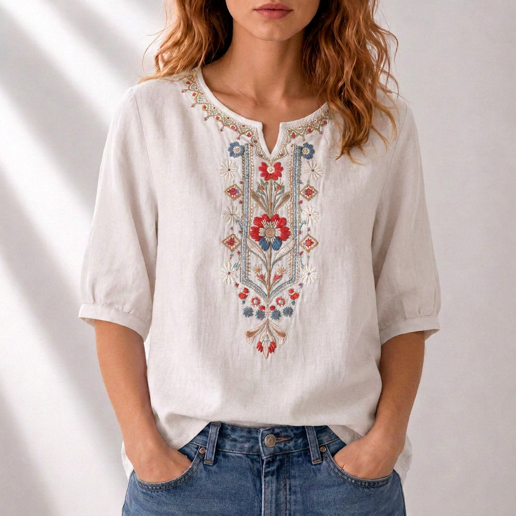 BELLA | FLORAL EMBROIDERED BLOUSE