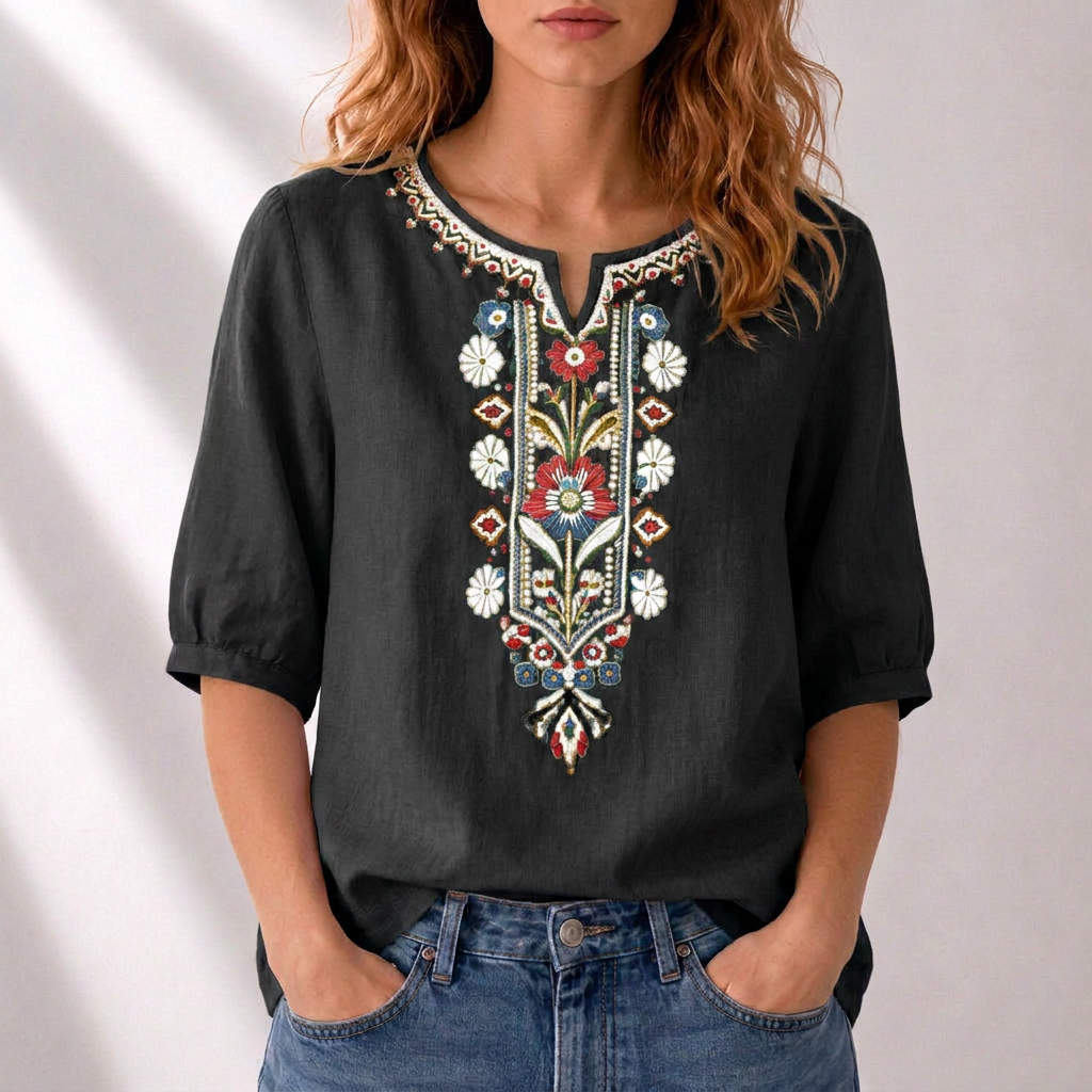 BELLA | FLORAL EMBROIDERED BLOUSE