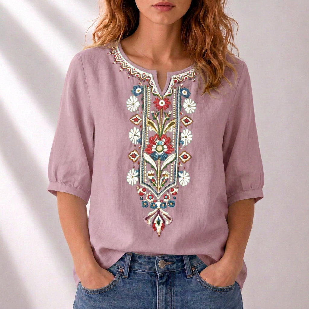 BELLA | FLORAL EMBROIDERED BLOUSE