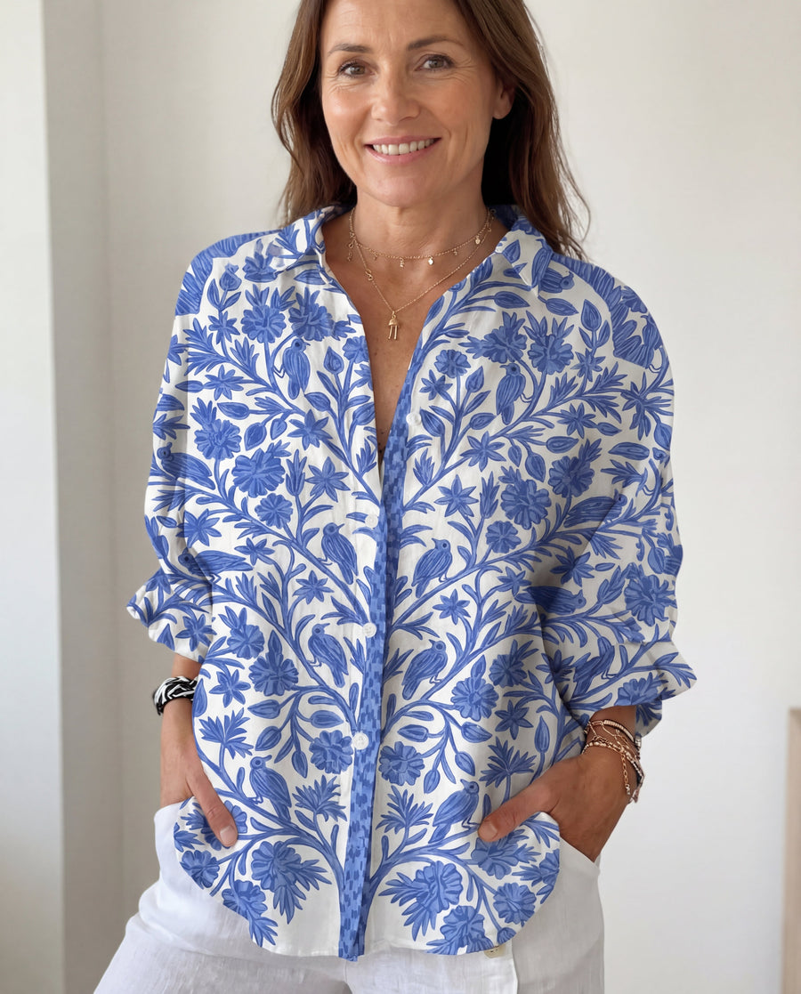 KAITLYN | BLUE GARDEN BLOUSE