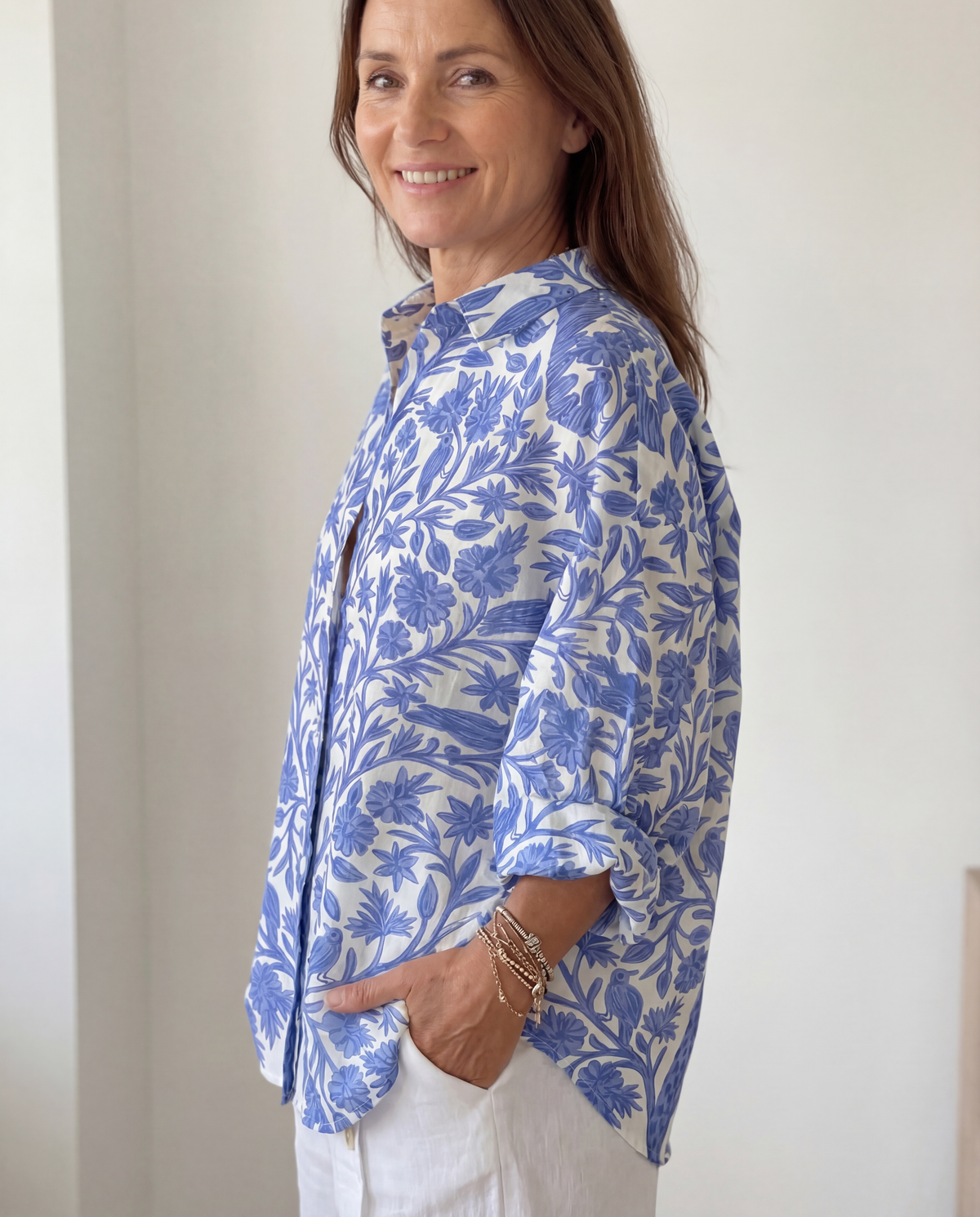 KAITLYN | BLUE GARDEN BLOUSE