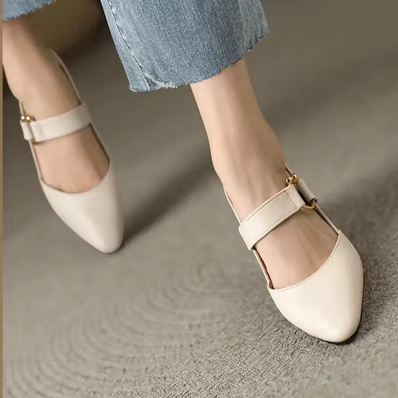 VIVIENNE | ELEGANT LEATHER SLINGBACK HEELS