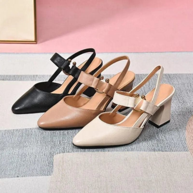 VIVIENNE | ELEGANT LEATHER SLINGBACK HEELS