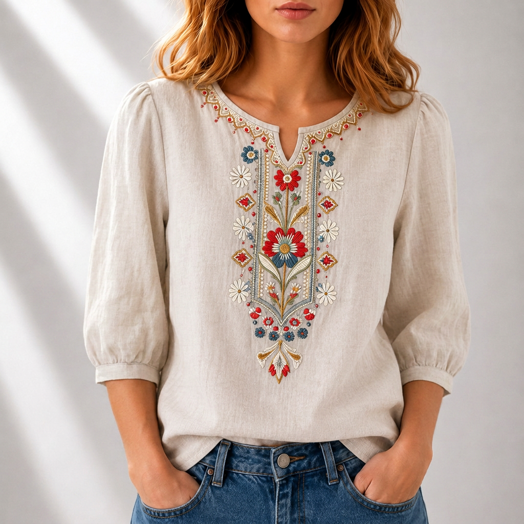BELLA | FLORAL EMBROIDERED BLOUSE