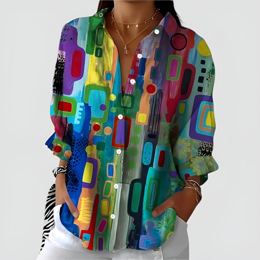 ELIZA | BLOUSE WITH GEOMETRIC PATTERN