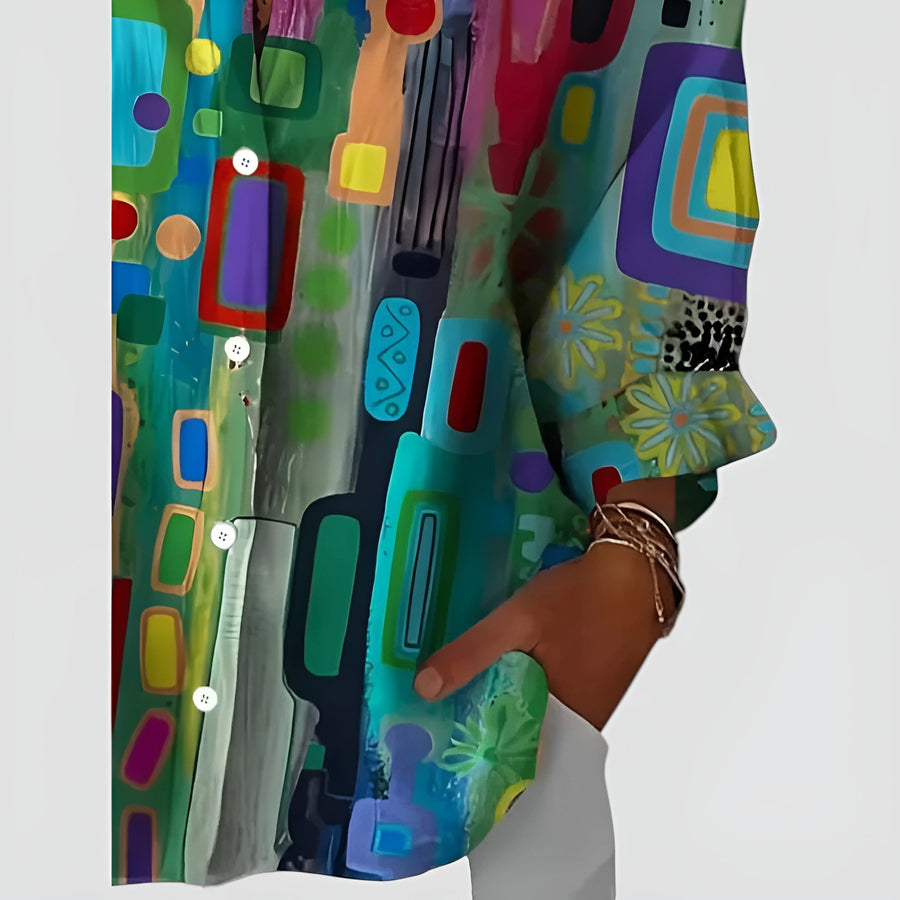 ELIZA | BLOUSE WITH GEOMETRIC PATTERN
