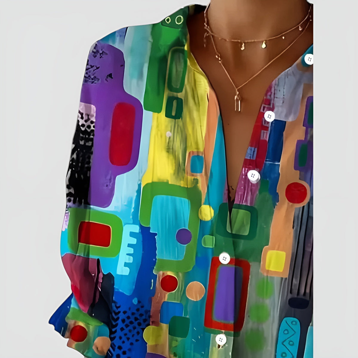 ELIZA | BLOUSE WITH GEOMETRIC PATTERN