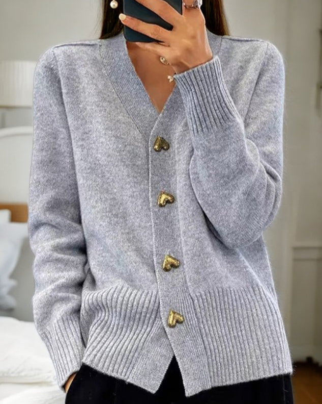 RHIANNON | ELEGANT HEART BUTTON CARDIGAN