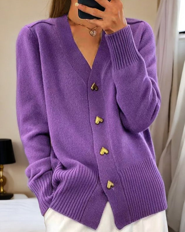 RHIANNON | ELEGANT HEART BUTTON CARDIGAN