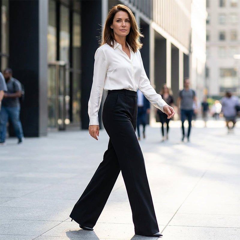 AINSLIE | HIGH-WAISTED WIDE-LEG TROUSERS