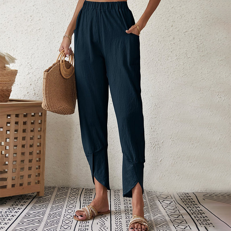 ELLA | SLIT-HEM TAPERED PANTS