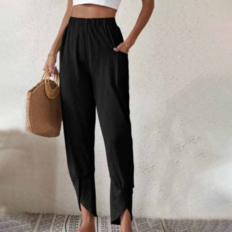 ELLA | SLIT-HEM TAPERED PANTS